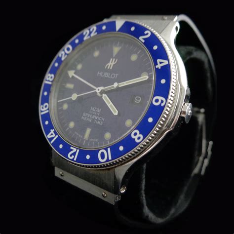 Rare and magnificent 36mm blue Hublot GMT with reference 